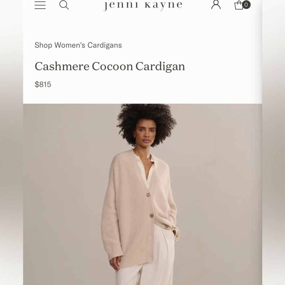 Jenni Kayne Cashmere Cocoon Cardigan in Oatmeal - Picture 2 of 8